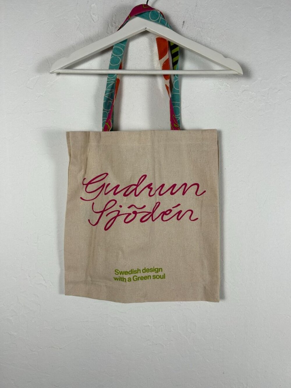 Gudrun Sjödén Swedish Design Organic Cotton Tote Bag Green Soul Shopper Scandi